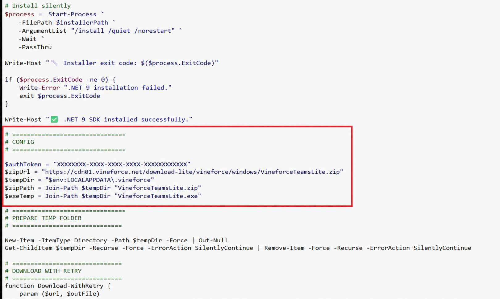 Update the Script with Your Token