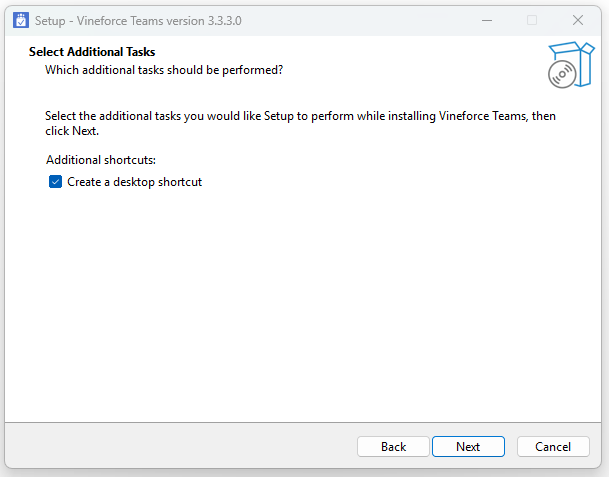 Select additional installation tasks